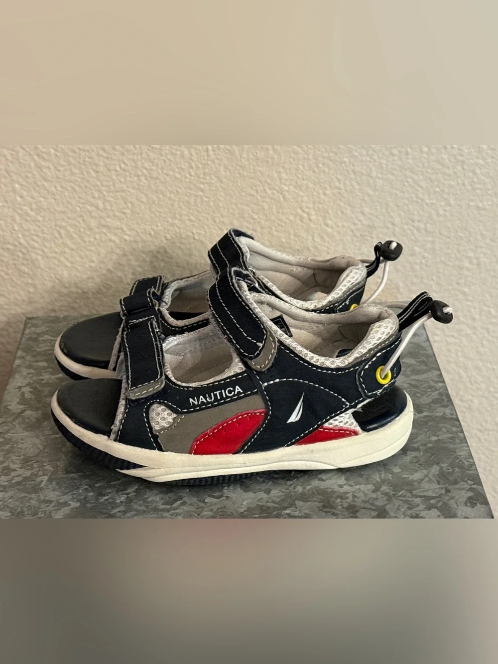 Nautica Kids' Navy and Red Sport Sandals, Size 11